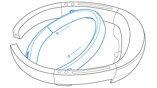 Diagram of HoloLens (1st gen) headband sliding.