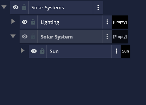 Open element menu to create new element